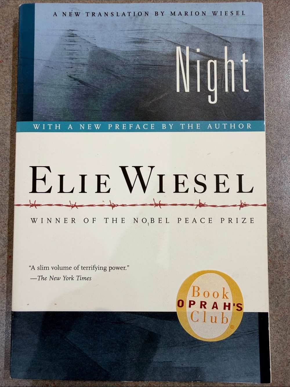 Elie Wiesel Night — Paperback Book in White and Tan